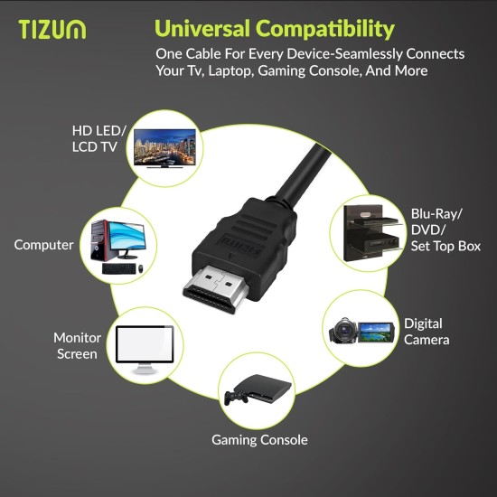 1.5 Meter High-Speed HDMI Cable (Black) - HDMI Arc Enabled | 64 Gbps | 4K 120Hz | 1080P 240Hz | Strong & Durable | Supports Up To 32 Audio Channels |(Pack of 1)